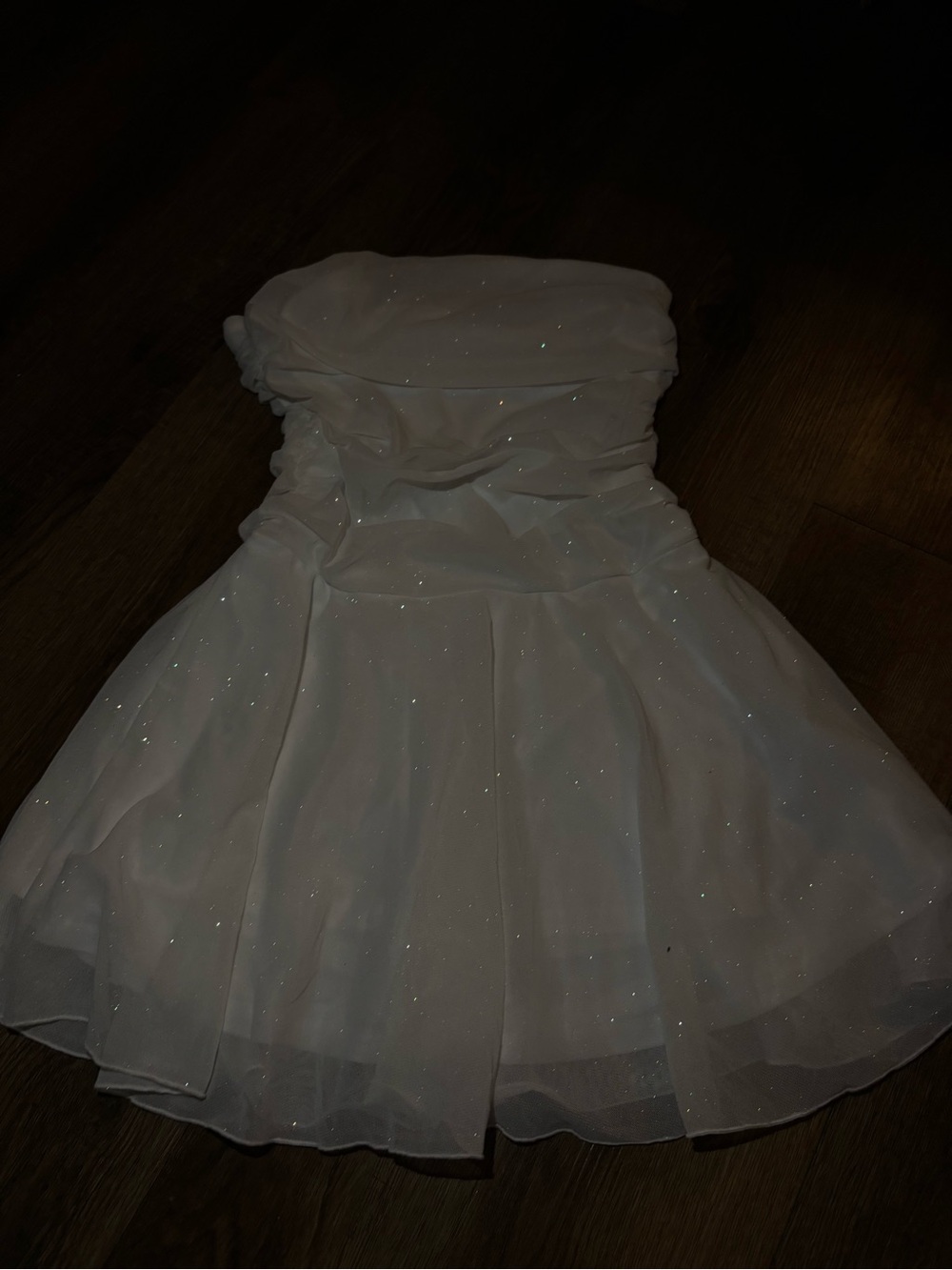 Amazon White Strapless Glitter Mini Dress